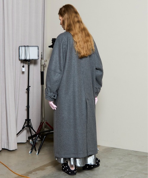 Clear Melton Balmacaan Coat / クリアメルトンステンカラーコート