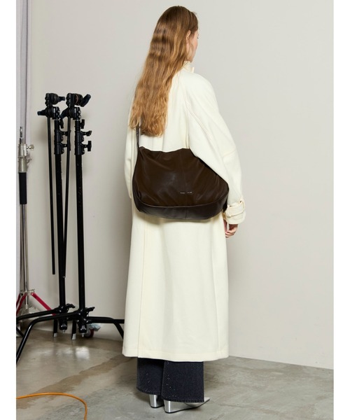 MAISON SPECIAL（メゾンスペシャル）の「Clear Melton Balmacaan Coat / クリアメルトンステンカラーコート（ステンカラーコート・レディース・ブラック/グレー/ホワイト/ボルドー・38/36）」の8枚目の写真