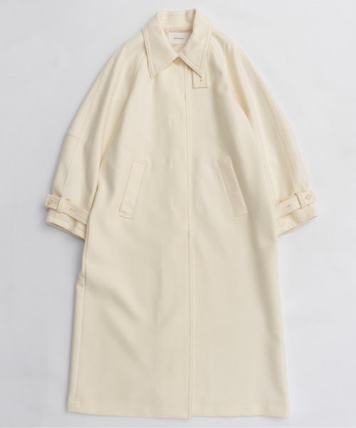 MAISON SPECIAL（メゾンスペシャル）の「Clear Melton Balmacaan Coat / クリアメルトンステンカラーコート（ステンカラーコート・レディース・ブラック/グレー/ホワイト/ボルドー・38/36）」の10枚目の写真