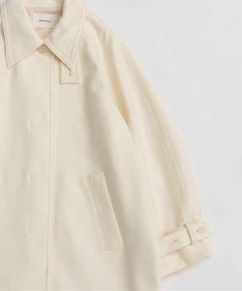 MAISON SPECIAL（メゾンスペシャル）の「Clear Melton Balmacaan Coat / クリアメルトンステンカラーコート（ステンカラーコート・レディース・ブラック/グレー/ホワイト/ボルドー・38/36）」の13枚目の写真