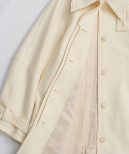 MAISON SPECIAL（メゾンスペシャル）の「Clear Melton Balmacaan Coat / クリアメルトンステンカラーコート（ステンカラーコート・レディース・ブラック/グレー/ホワイト/ボルドー・38/36）」の14枚目の写真