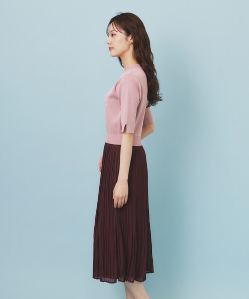 index（インデックス）の「刺繍デザインドッキングプリーツワンピース【洗濯機OK】（ワンピース・レディース・ナチュラル/チャコールグレー/ベビーピンク・00）」の17枚目の写真