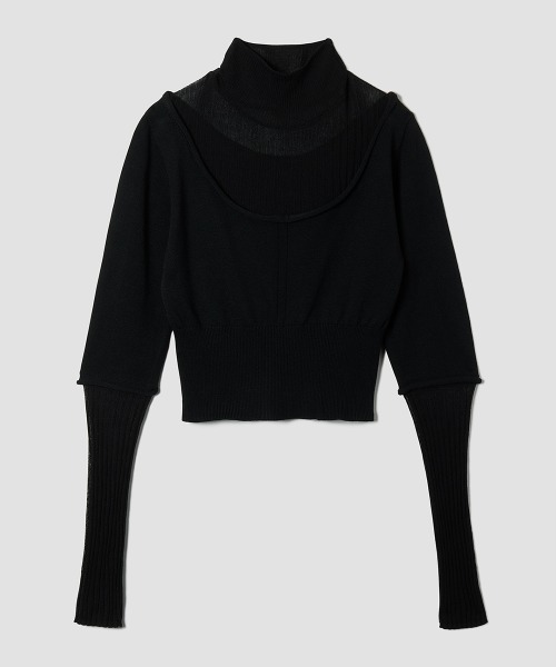 TELOPLAN(テーロプラン)の「【TELOPLAN】Jade Knit Top / ジェイドニットトップ(ニット/セーター・レディース・ホワイト/ブラック/グレー・ONE SIZE)」の6枚目の写真