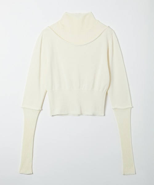 TELOPLAN(テーロプラン)の「【TELOPLAN】Jade Knit Top / ジェイドニットトップ(ニット/セーター・レディース・ホワイト/ブラック/グレー・ONE SIZE)」の10枚目の写真