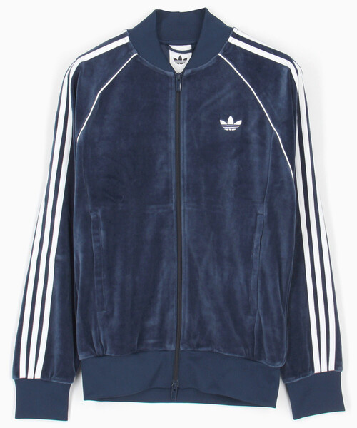 adidas(アディダス)の「adidas/アディダス VELOUR SST TT(ブルゾン・メンズ・チャコールグレー/ブラック/オリーブ/ネイビー・MEDIUM/LARGE/X-LARGE)」の4枚目の写真
