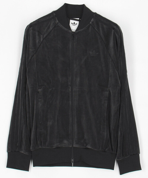 adidas(アディダス)の「adidas/アディダス VELOUR SST TT(ブルゾン・メンズ・チャコールグレー/ブラック/オリーブ/ネイビー・MEDIUM/LARGE/X-LARGE)」の1枚目の写真