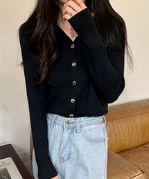 襟付きニット」に該当するニット/セーター（ブラック/黒色系