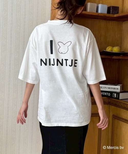 MIIA(ミーア)の「miffy バックプリントTシャツ(ナインチェ)(Tシャツ/カットソー・レディース・オフホワイト/ブラック・FREE)」の2枚目の写真