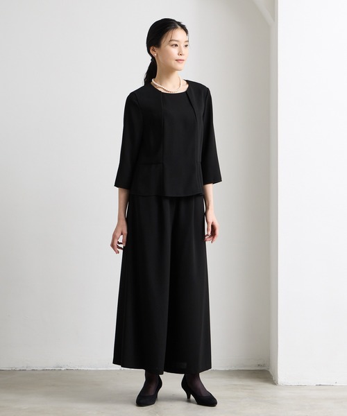 AIMER（エメ）の「【喪服・礼服・WEB限定】ウォッシャブル ウエスト切り替えノーカラージャケット・前開きファスナーブラウス・ワイドパンツ 3点セット ブラックフォーマルアンサンブル（スーツセット・レディース・ブラック・7号/9号/11号/13号/15号/17号/19号/T9号/T11号/T13号）」の18枚目の写真