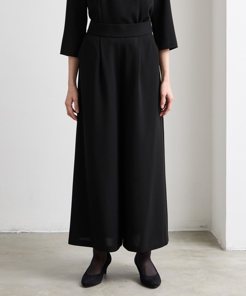 AIMER（エメ）の「【喪服・礼服・WEB限定】ウォッシャブル ウエスト切り替えノーカラージャケット・前開きファスナーブラウス・ワイドパンツ 3点セット ブラックフォーマルアンサンブル（スーツセット・レディース・ブラック・7号/9号/11号/13号/15号/17号/19号/T9号/T11号/T13号）」の8枚目の写真