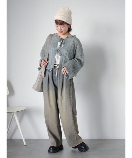 ehka sopo（エヘカソポ）の「ビジュー付きニットキャップ（ハット・レディース・グレー/ブラック/キナリ・F）」の12枚目の写真