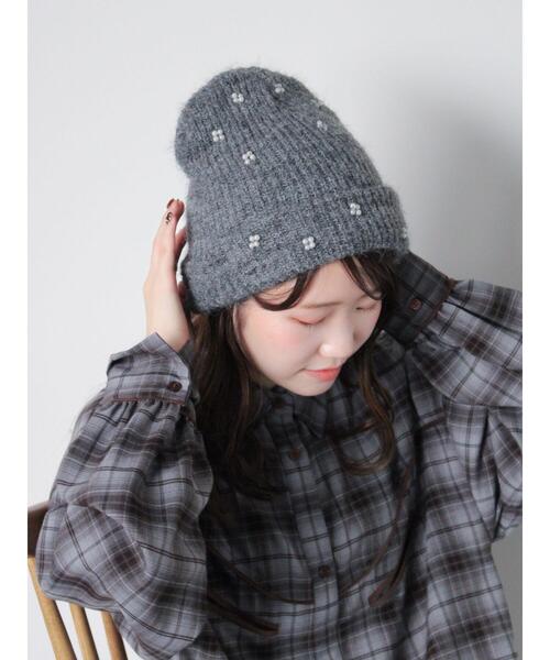 ehka sopo（エヘカソポ）の「ビジュー付きニットキャップ（ハット・レディース・グレー/ブラック/キナリ・F）」の13枚目の写真
