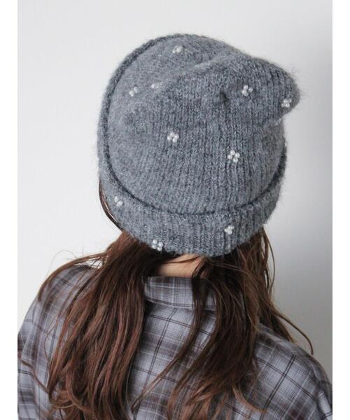 ehka sopo（エヘカソポ）の「ビジュー付きニットキャップ（ハット・レディース・グレー/ブラック/キナリ・F）」の14枚目の写真