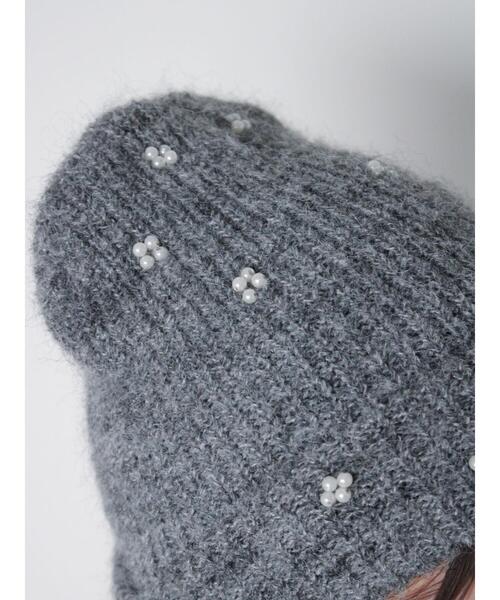 ehka sopo（エヘカソポ）の「ビジュー付きニットキャップ（ハット・レディース・グレー/ブラック/キナリ・F）」の15枚目の写真