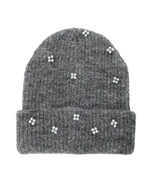 ehka sopo（エヘカソポ）の「ビジュー付きニットキャップ（ハット・レディース・グレー/ブラック/キナリ・F）」の22枚目の写真