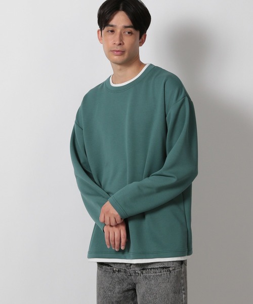 LAKOLE(ラコレ)の「ダンボールレイヤード長袖 / 602582(Tシャツ/カットソー・メンズ・ブラック/ダークオリーブ/サンドグレー・MEDIUM/LARGE)」の3枚目の写真