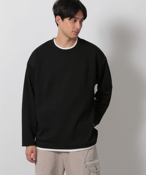 LAKOLE(ラコレ)の「ダンボールレイヤード長袖 / 602582(Tシャツ/カットソー・メンズ・ブラック/ダークオリーブ/サンドグレー・MEDIUM/LARGE)」の2枚目の写真
