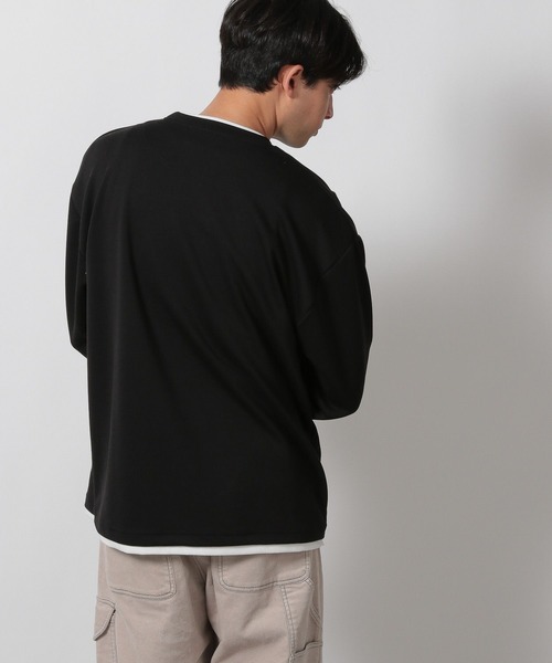 LAKOLE(ラコレ)の「ダンボールレイヤード長袖 / 602582(Tシャツ/カットソー・メンズ・ブラック/ダークオリーブ/サンドグレー・MEDIUM/LARGE)」の4枚目の写真