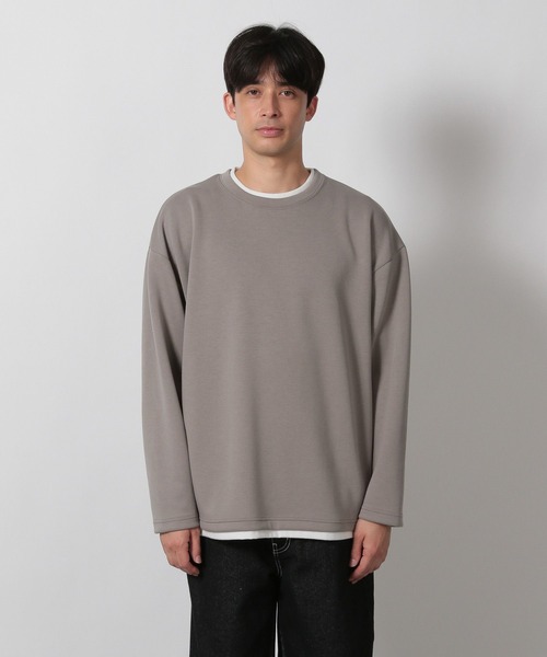 LAKOLE(ラコレ)の「ダンボールレイヤード長袖 / 602582(Tシャツ/カットソー・メンズ・ブラック/ダークオリーブ/サンドグレー・MEDIUM/LARGE)」の8枚目の写真