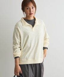 ピグメント風裏毛ヘンリーネックプルオーバー