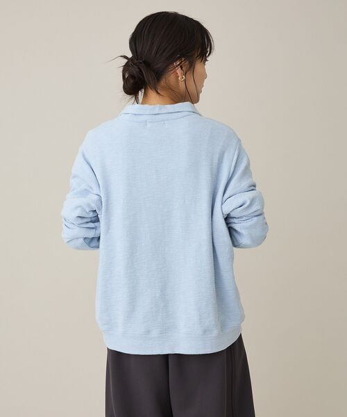 CRAFT STANDARD BOUTIQUE(クラフトスタンダードブティック)の「ピグメント風裏毛ヘンリーネックプルオーバー(Tシャツ/カットソー・レディース・グレー/ライトイエロー/サックスブルー・FREE)」の7枚目の写真