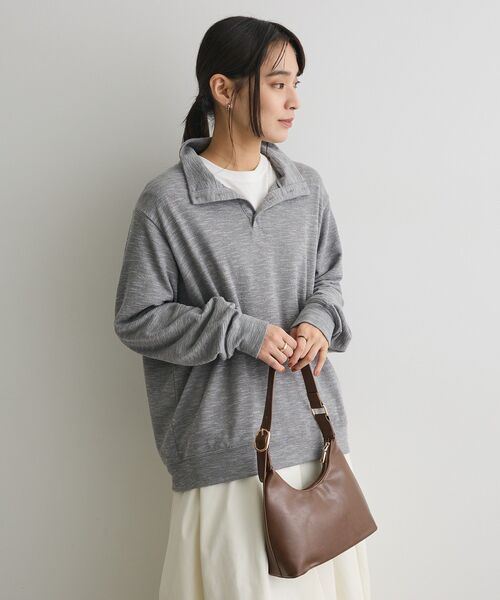 CRAFT STANDARD BOUTIQUE(クラフトスタンダードブティック)の「ピグメント風裏毛ヘンリーネックプルオーバー(Tシャツ/カットソー・レディース・グレー/ライトイエロー/サックスブルー・FREE)」の11枚目の写真