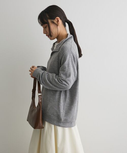 CRAFT STANDARD BOUTIQUE(クラフトスタンダードブティック)の「ピグメント風裏毛ヘンリーネックプルオーバー(Tシャツ/カットソー・レディース・グレー/ライトイエロー/サックスブルー・FREE)」の12枚目の写真