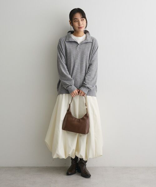 CRAFT STANDARD BOUTIQUE(クラフトスタンダードブティック)の「ピグメント風裏毛ヘンリーネックプルオーバー(Tシャツ/カットソー・レディース・グレー/ライトイエロー/サックスブルー・FREE)」の14枚目の写真