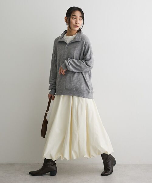 CRAFT STANDARD BOUTIQUE(クラフトスタンダードブティック)の「ピグメント風裏毛ヘンリーネックプルオーバー(Tシャツ/カットソー・レディース・グレー/ライトイエロー/サックスブルー・FREE)」の15枚目の写真