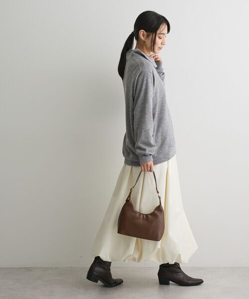 CRAFT STANDARD BOUTIQUE(クラフトスタンダードブティック)の「ピグメント風裏毛ヘンリーネックプルオーバー(Tシャツ/カットソー・レディース・グレー/ライトイエロー/サックスブルー・FREE)」の18枚目の写真