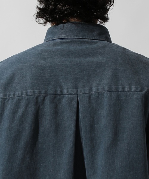 niko and...（ニコアンド）の「ビンテージ起毛ワークシャツ（シャツ/ブラウス・メンズ・ネイビー/ライトベージュ・MEDIUM/LARGE）」の16枚目の写真