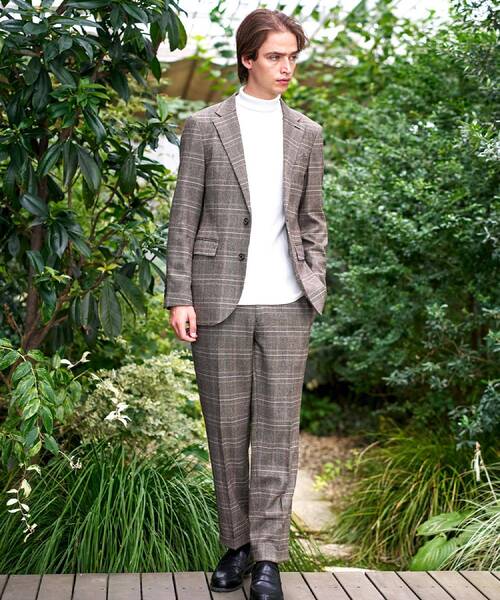 DRESSTERIOR（ドレステリア）の「【セットアップ可】ヨーロピアン グレンチェックジャケット（テーラードジャケット・メンズ・ダークブラウン系1・94/91/90/92）」の2枚目の写真