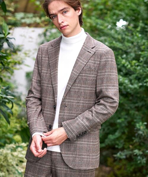 DRESSTERIOR（ドレステリア）の「【セットアップ可】ヨーロピアン グレンチェックジャケット（テーラードジャケット・メンズ・ダークブラウン系1・94/91/90/92）」の4枚目の写真