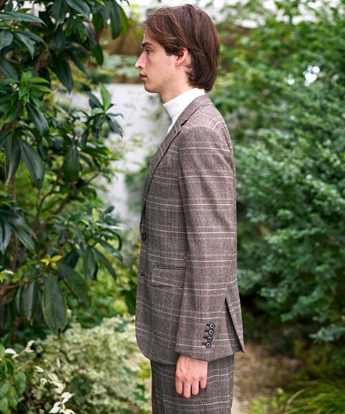 DRESSTERIOR（ドレステリア）の「【セットアップ可】ヨーロピアン グレンチェックジャケット（テーラードジャケット・メンズ・ダークブラウン系1・94/91/90/92）」の7枚目の写真