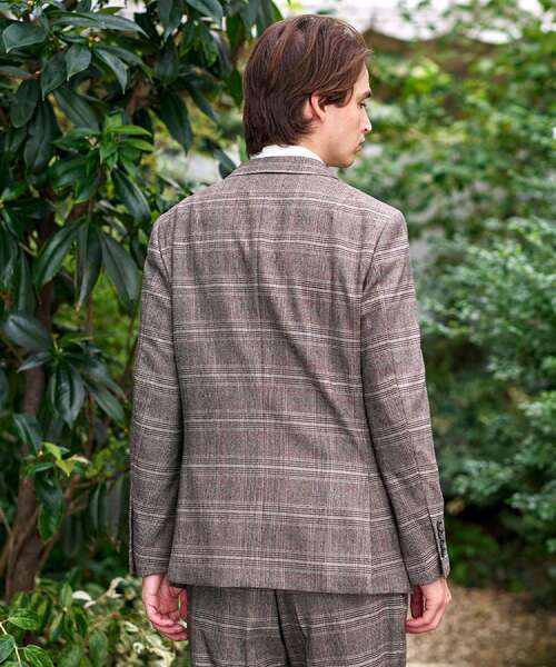 DRESSTERIOR（ドレステリア）の「【セットアップ可】ヨーロピアン グレンチェックジャケット（テーラードジャケット・メンズ・ダークブラウン系1・94/91/90/92）」の8枚目の写真