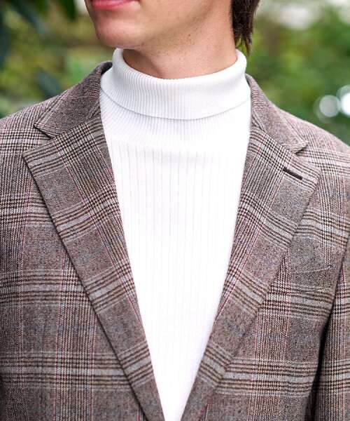 DRESSTERIOR（ドレステリア）の「【セットアップ可】ヨーロピアン グレンチェックジャケット（テーラードジャケット・メンズ・ダークブラウン系1・94/91/90/92）」の9枚目の写真