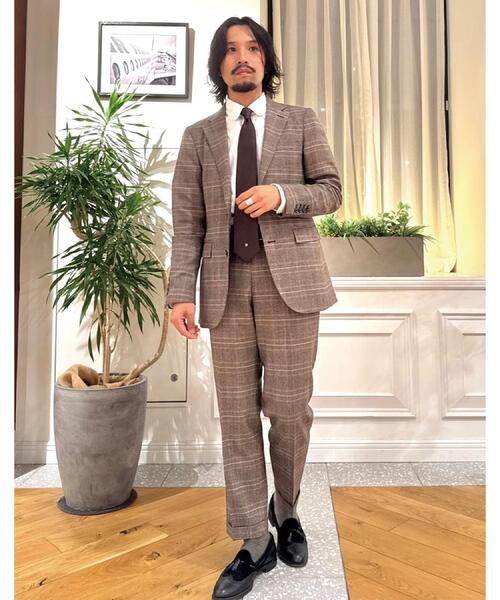 DRESSTERIOR（ドレステリア）の「【セットアップ可】ヨーロピアン グレンチェックジャケット（テーラードジャケット・メンズ・ダークブラウン系1・94/91/90/92）」の16枚目の写真