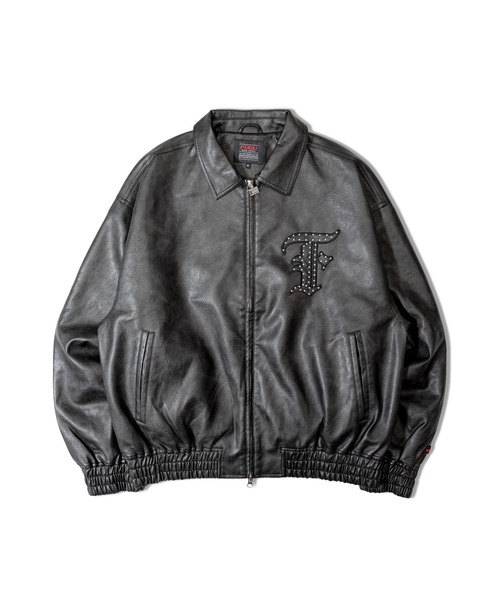 FUBU-Faux Leather Studs Patch Jacket（ライダースジャケット）｜FUBU