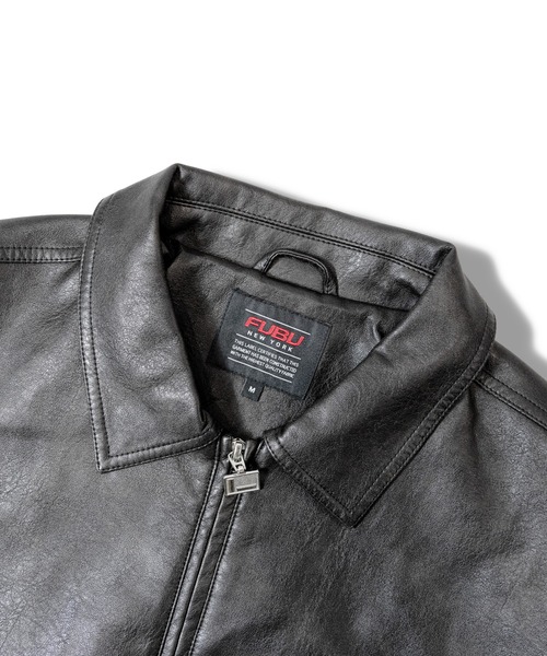 FUBU-Faux Leather Studs Patch Jacket（ライダースジャケット）｜FUBU