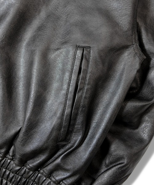 FUBU（ フブ）の「FUBU-Faux Leather Studs Patch Jacket（ライダースジャケット・メンズ・ブラック・M/L）」の6枚目の写真