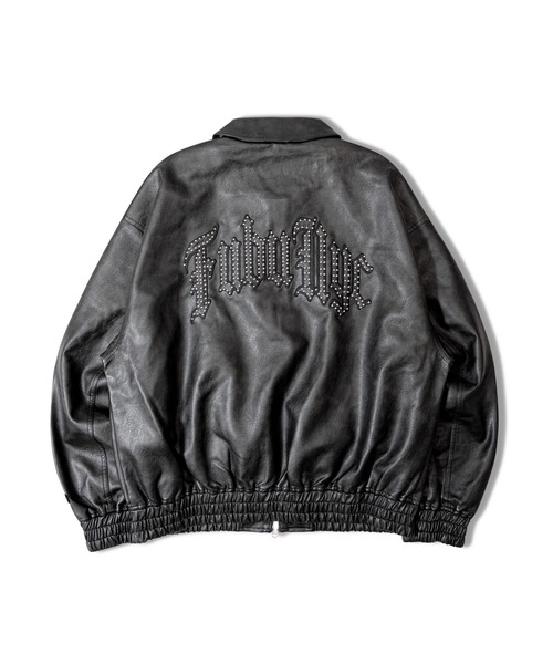 FUBU-Faux Leather Studs Patch Jacket（ライダースジャケット）｜FUBU