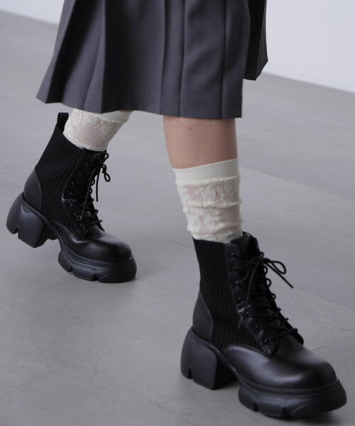 FREE'S MART（フリーズマート）の「レースアップブーツ（ブーツ・レディース・ブラック/ブラウン・SMALL/MEDIUM）」の3枚目の写真