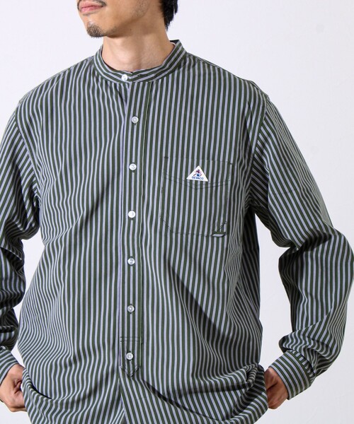 GEVACO（ゲバコ）の「【GEVACO/ゲバコ】起毛バンドカラーシャツ（シャツ/ブラウス・メンズ・ブルー系その他/グリーン系その他/モカ/ブラック・M/L）」の3枚目の写真