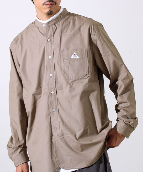 GEVACO（ゲバコ）の「【GEVACO/ゲバコ】起毛バンドカラーシャツ（シャツ/ブラウス・メンズ・ブルー系その他/グリーン系その他/モカ/ブラック・M/L）」の2枚目の写真