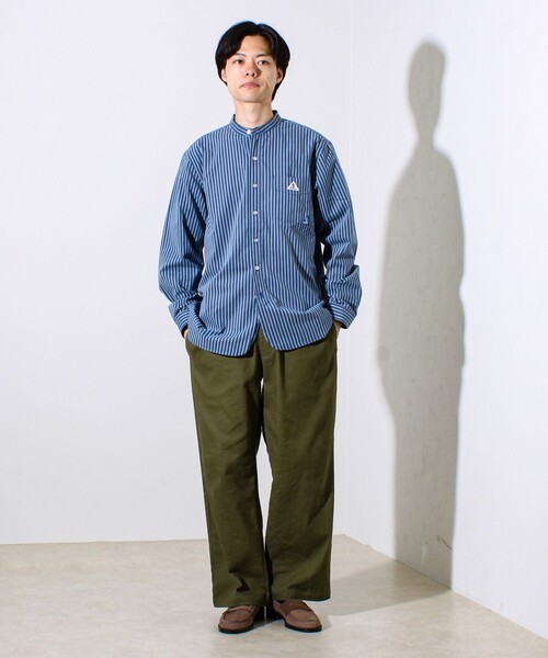 GEVACO（ゲバコ）の「【GEVACO/ゲバコ】起毛バンドカラーシャツ（シャツ/ブラウス・メンズ・ブルー系その他/グリーン系その他/モカ/ブラック・M/L）」の9枚目の写真