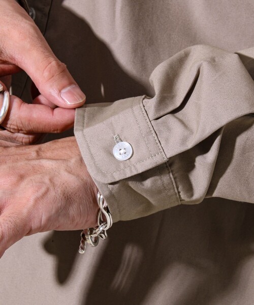 GEVACO（ゲバコ）の「【GEVACO/ゲバコ】起毛バンドカラーシャツ（シャツ/ブラウス・メンズ・ブルー系その他/グリーン系その他/モカ/ブラック・M/L）」の5枚目の写真