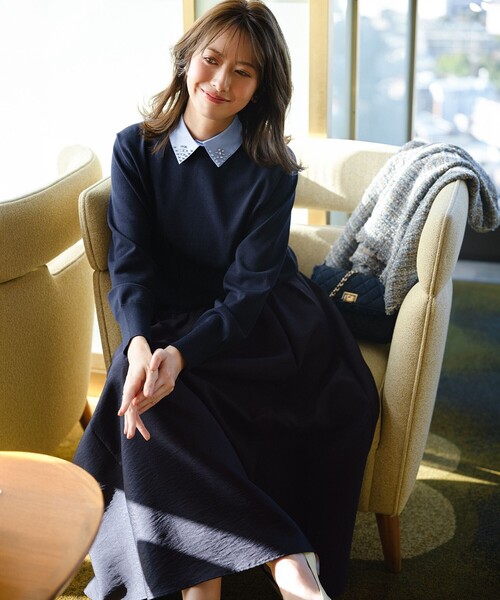 23区（ニジュウサンク）の「GIOLICAツイード ノーカラー ジャケット（その他アウター・レディース・ブラック系3/ブルー系3/黄土色系3・40/38）」の7枚目の写真