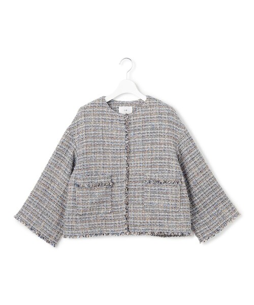 23区（ニジュウサンク）の「GIOLICAツイード ノーカラー ジャケット（その他アウター・レディース・ブラック系3/ブルー系3/黄土色系3・40/38）」の18枚目の写真