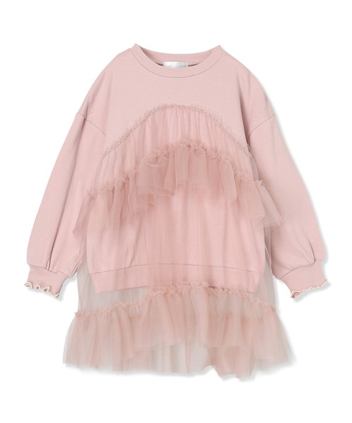 Piet（ピエット）の「チュールトレーナー チュニック（スウェット・キッズ・チャコール/ピンク/グレー・100/110/120/130）」の14枚目の写真