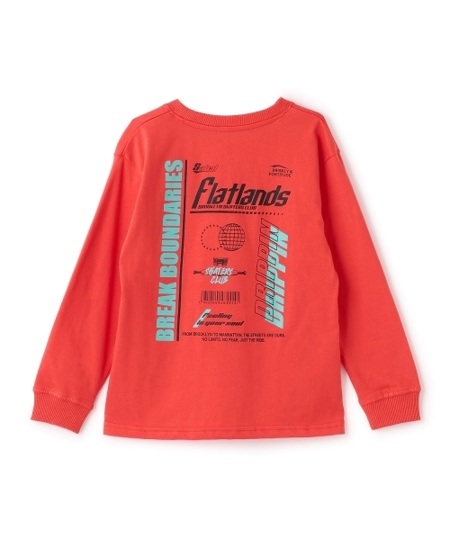 GLAZOS(グラソス)の「【SKIT0LY】【プチプラ】バック2トーンロゴプリント長袖Tシャツ(Tシャツ/カットソー・キッズ・ホワイト/オレンジ/イエロー/グリーン/ネイビー/ブルー・110cm/130cm/140cm/100cm/120cm)」の8枚目の写真